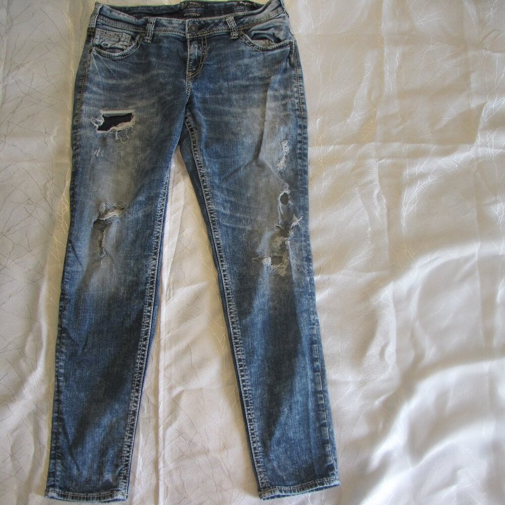 Silver Boyfriend Jeans size 33 x 29